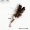 Turkey Floof Feather cat wand replacement with fluffy brown turkey feathers, bunny fur, silvervine, and a red bell attachment.