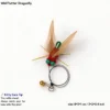 Wild Flutter Dragonfly cat wand replacement with feather wings, soft antennae, colorful beads, and gold bell