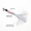 Woolie Shimmer Fish Cat Wand Replacement showing sequin scales, a wool inner core, and crinkle tinsel fringe for rustling cat play.