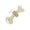 TrailTug Bone Cotton Rope coffee wood rope dog toy with thick braided cotton rope for chewing and tug play.