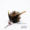 BioBug Bumblebee cat wand replacement with black and golden feathers, natural deer hair, bell, and quick clip for chasing and pouncing play.