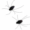 Two black spider cat toy insect lures showing the detailed body shape and long flexible legs of this cat teaser replacement attachment.