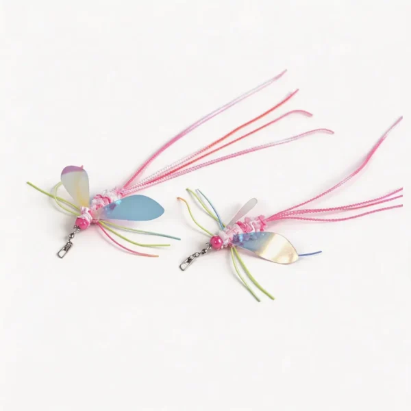 Dreamwing Dragonfly Cat Wand Replacement featuring shimmering iridescent wings, soft pastel whiskers, and a quick-release clip for teaser wands