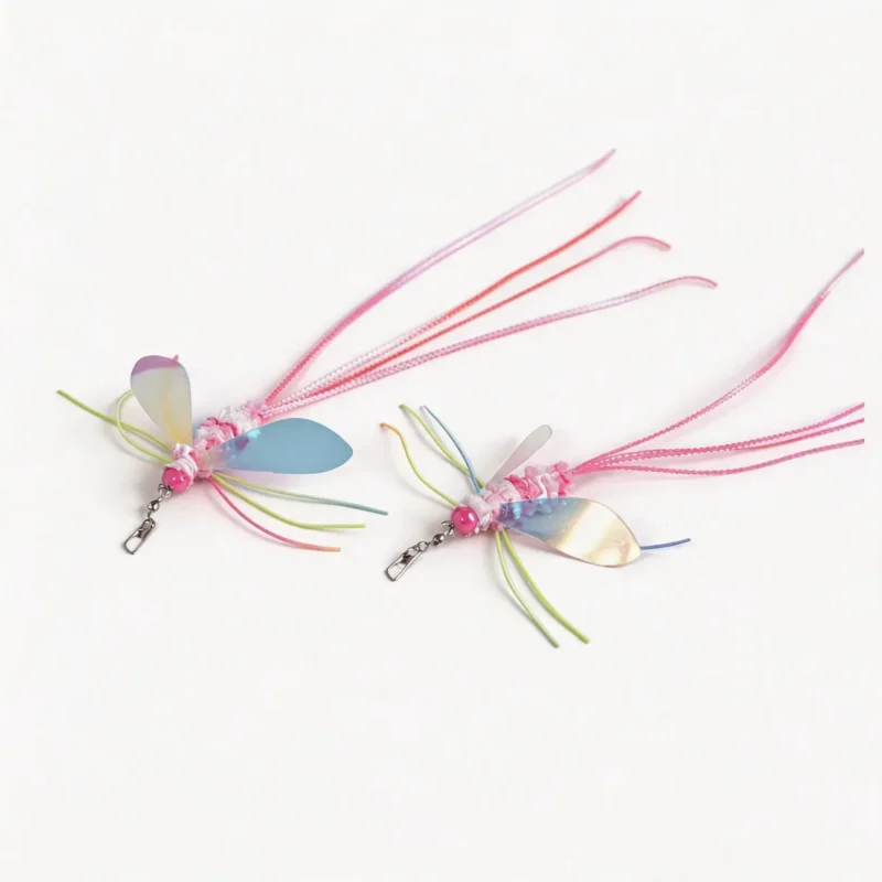 Dreamwing Dragonfly Cat Wand Replacement Set Dreamwing Dragonfly Cat Wand Replacement featuring shimmering iridescent wings, soft pastel whiskers, and a quick-release clip for teaser wands
