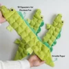 Long Chomp Gator 16 Squeakers plush dog toy with textured fabric and crinkle paper for tug and shake play