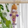 Purple Sundae Shred Cone Foraging and Chew Toy for small parrots with chewable paper shred, rattan cone, hanging beads, and bell