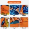 Easy inflation guide for the Rainbow Pop HugTug Giant Outdoor Air Ball Dog Toy with inner ball and cover.