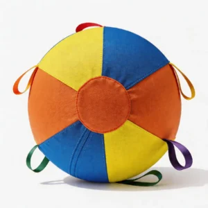 Rainbow Pop HugTug Giant Outdoor Air Ball Dog Toy Main Rainbow Pop HugTug Giant Outdoor Air Ball Dog Toy with colorful multi-handle loops for large dogs.