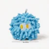 Starry Blue MopPuff Fuzzy Mood Monsters Squeaky Dog Toy, 10 cm soft chenille toy for small dogs.