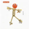 Yellow Scarecrow Rope Tug Dog Toy with textured rubber head, braided rope body, knotted limbs, and 9.4 inch size