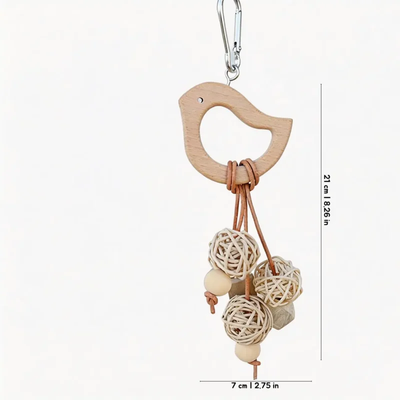 Little Beak Natural Bird Chew Toy size chart Little Beak Natural Bird Chew Toy size chart showing 21 cm hanging length and 7 cm width for budgies, cockatiels, and small parrots