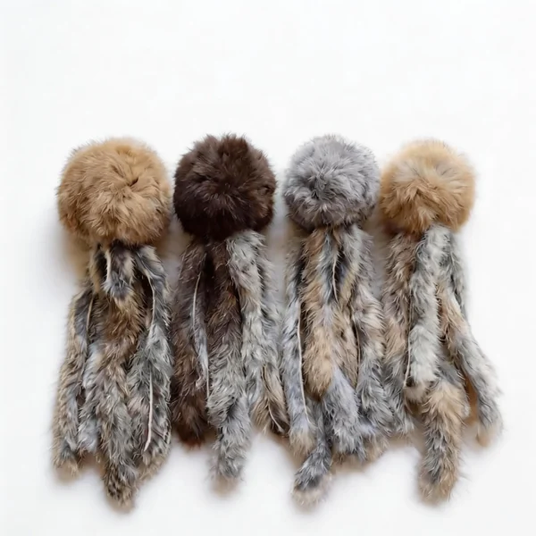 Bunny Fur Octopus Cat Kicker Toy color selection with soft fur heads and dangling tails for scent enrichment play.