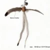 360° Windmill Spinning Silvervine Feather Cat Wand Replacement with natural brown feathers, a silver bell, and a 13 x 20 cm size guide.