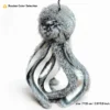 Grey Bunny Fur Octopus Cat Kicker Toy hanging upright, showing 7 x 25 cm size and long fur tentacle design.