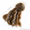 Brown rabbit fur cat kicker showing 25cm length and fluffy texture made for cats who love grabbing and kicking.