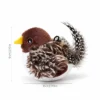 Brown Sparrow chirping cat toy with soft plush body and feather details inspired by a real backyard bird.