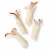 Curly wool tempura kicker toy for kittens with feather details for wrestling and kicking play