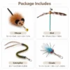 four-prey-cat-wand-replacement-toys-mouse-bird-insect-set Four prey cat wand replacement toys featuring mouse, bird, caterpillar, and cicada designs for interactive hunting play.