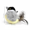 Gray House Sparrow bird toy for cats featuring soft feathers and a realistic small prey inspired design.