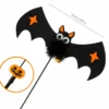 Halloween bat cat toy wand with felt wing design and lightweight teaser wand for cats interactive play.