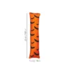 Pumpkin and bat Halloween catkick toy with long plush body, showing the size and shape designed for cats to hold, bite, and kick.
