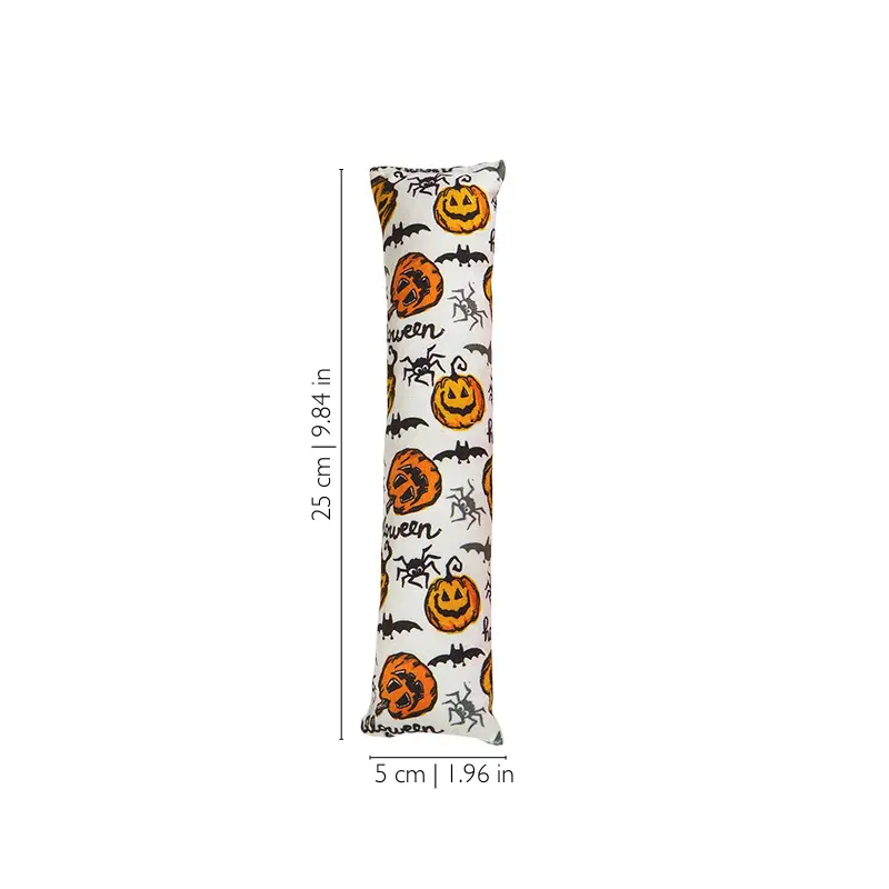 Halloween pumpkin spider plush catnip toy with 25cm length, featuring a soft kicker shape for cats to explore, grab, and wrestle.