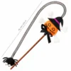 Pumpkin witch spider cat toy wand with felt Halloween design and stretchy web details for playful chasing games.