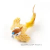 yellow-goldfinch-bird-cat-toy-size-detail Yellow Goldfinch bird cat toy showing feather texture and 20 by 5 by 9 cm size.