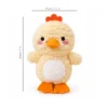 The dog comfort duck is a cream-yellow plush with an orange beak, orange feet, rosy cheeks, and a white belly, shown at 18 × 13 cm (7 × 5.1 in).
